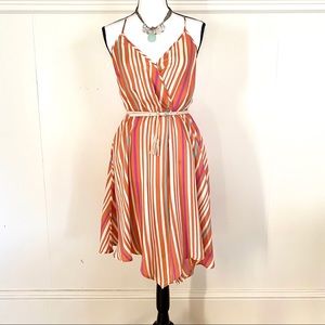 Faux wrap Charlie Jade striped dress in XS